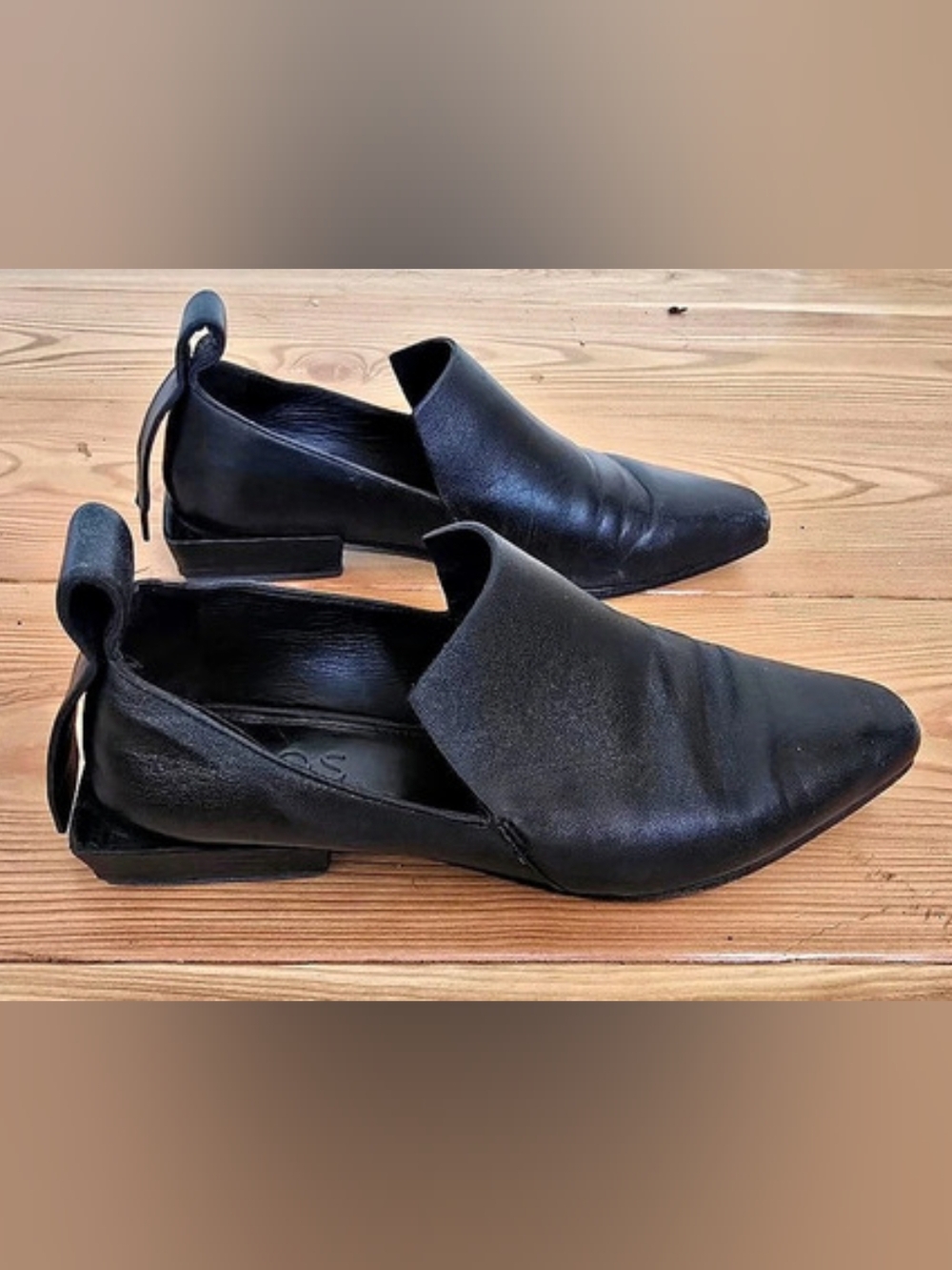 COS Pointed Leather Loafers Black